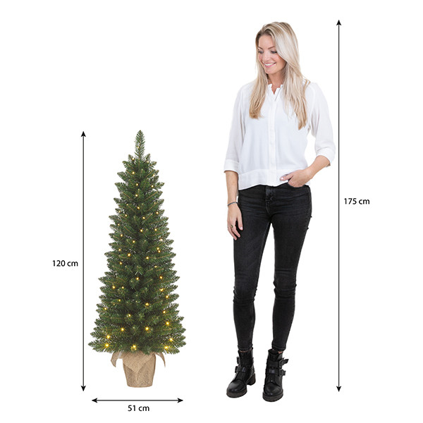 Kunstkerstboom op batterijen 1.20 meter | Gerlos | 60 lampjes | 166 Tips | Black Box Trees LBB00148 - 3