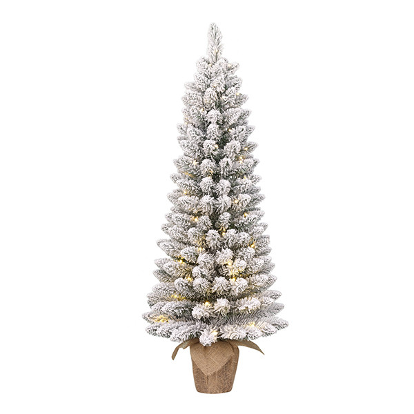 Kunstkerstboom op batterijen 1.20 meter | Gerlos | Besneeuwd | 60 lampjes | 166 Tips | Black Box Trees LBB00149 - 1