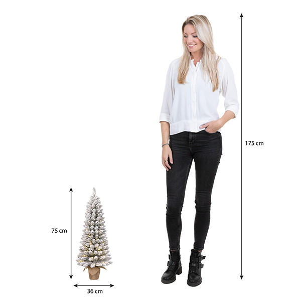 Kunstkerstboom op batterijen 75 cm | Gerlos | Besneeuwd | 30 lampjes | 70 Tips | Black Box Trees LBB00062 - 3