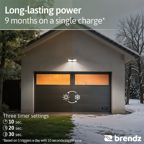 Oplaadbare LED Breedstraler met sensor 8W | Skye | 6500K | IP44 | 600 lumen | Zwart LDR07372 - 7