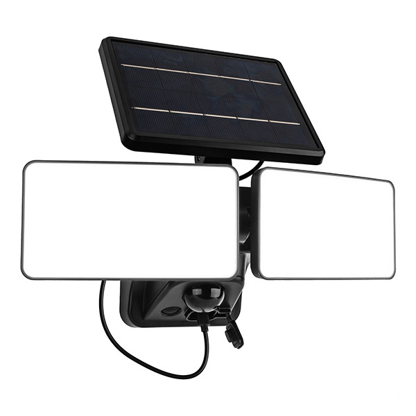 Oplaadbare solar LED Breedstraler met sensor 8W | Skye | 6500K | IP44 | 600 lumen | Zwart LDR07373 - 1