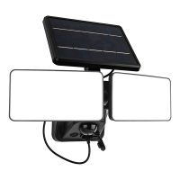 Oplaadbare solar LED Breedstraler met sensor 8W | Skye | 6500K | IP44 | 600 lumen | Zwart LDR07373