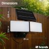 Oplaadbare solar LED Breedstraler met sensor 8W | Skye | 6500K | IP44 | 600 lumen | Zwart LDR07373 - 2