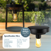 Oplaadbare solar tafellamp | Mira & Ara | 2700K | Dimbaar | 400 lumen | IP54 | Zwart LDR07359 - 2