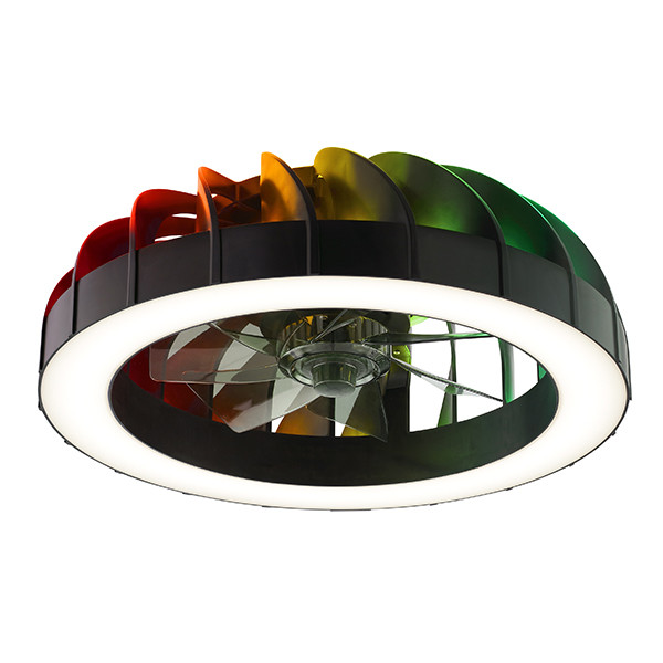 Plafondventilator met LED lamp | Fanora | Ø 46 cm | RGBIC + 2700-6500K | Zwart | 30W | Brilliant LBR00008 - 1
