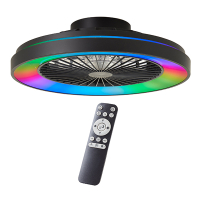 Plafondventilator met LED lamp | Mazzaro | Ø 48.5 cm | RGBIC + 3000-6500K | Zwart | 40W | Brilliant LBR00012