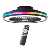 Plafondventilator met LED lamp | Palmero | Ø 46.6 cm | RGBIC + 2700-6500K | Zwart | 40W | Brilliant LBR00013