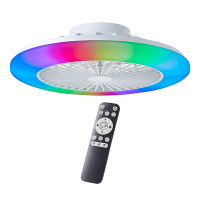 Plafondventilator met LED lamp | Salerno | Ø 48.5 cm | RGBIC + 3000-6500K | Wit | 40W | Brilliant LBR00002