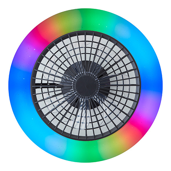Plafondventilator met LED lamp | Salerno | Ø 48.5 cm | RGBIC + 3000-6500K | Zwart | 40W | Brilliant LBR00001 - 3