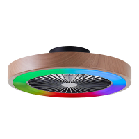 Plafondventilator met LED lamp | Slimline | Ø 49 cm | RGBIC + 3000-6500K | Hout | 40W | Brilliant LBR00003