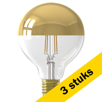Aanbieding: 3x Calex LED lamp E27 | Globe G95 | Filament | Kopspiegel Goud | 1800K | Dimbaar | 4W (20W) LCA01016