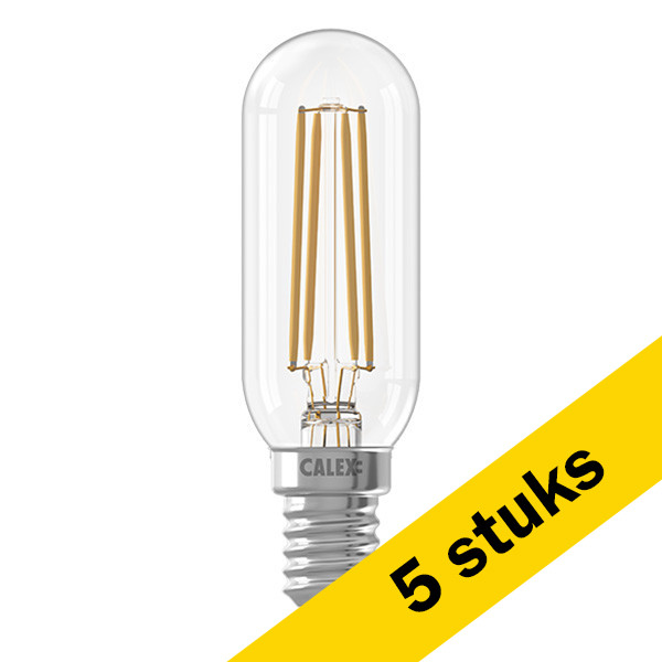 Aanbieding: 5x Calex LED lamp E14 | Buis T25 | Filament | 2700K | Dimbaar | 4.5W (40W) LCA00784 - 1