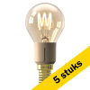 Aanbieding: 5x Calex LED lamp E14 | Kogel P45 | Filament | Goud | 2100K | 3-staps dimbaar | 4W (25W) LCA01002 - 1