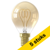 Aanbieding: 5x Calex LED lamp E14 | Kogel P45 | Filament | Goud | 2100K | Dimbaar | 2.5W (15W) LCA01014 - 1