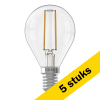 Aanbieding: 5x Calex LED lamp E14 | Kogel P45 | Filament | Helder | 2700K | Dimbaar | 3.5W (25W) LCA00764 - 1