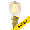 Aanbieding: 5x Calex LED lamp E14 | Schakelbord T26 | Filament | Goud | 2100K | Dimbaar | 2.7W (25W) LCA01154 - 1