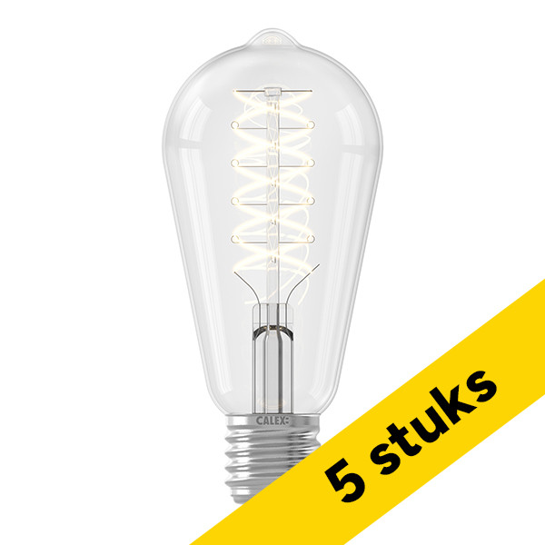Aanbieding: 5x Calex LED lamp E27 | Edison ST64 | Filament | 2700K | Dimbaar | 7.2W (60W) LCA01285 - 1