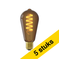 Calex Aanbieding: 5x Calex LED lamp E27 | Edison ST64 | Filament | Natural | 1800K | Dimbaar | 4W  LCA01100