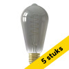 Aanbieding: 5x Calex LED lamp E27 | Edison ST64 | Filament | Titanium | 1800K | Dimbaar | 4W (15W) LCA00648 - 1
