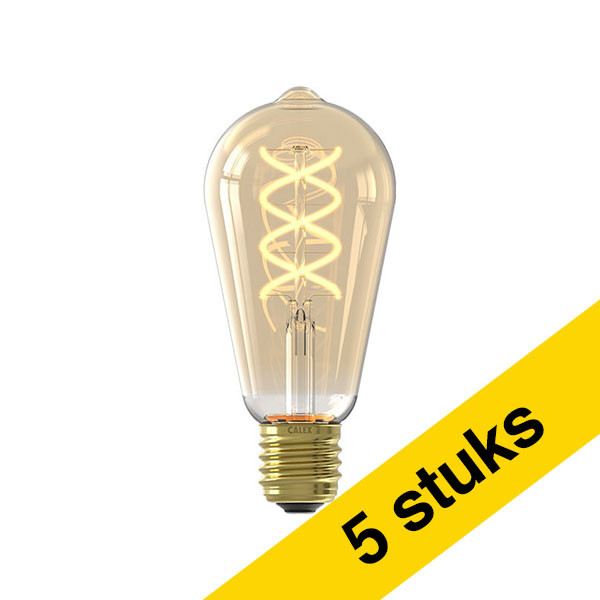 Calex Aanbieding: 5x Calex LED lamp E27 | Edison ST64 | Sensorlamp dag/nacht | Goud | 2200K | 3.5W (40W)  LCA01116 - 1
