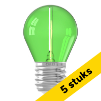 Aanbieding: 5x Calex LED lamp E27 | Kogel G45 | Filament | Groen | 1W LCA01222