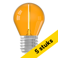 Aanbieding: 5x Calex LED lamp E27 | Kogel G45 | Filament | Oranje | 1W LCA01226