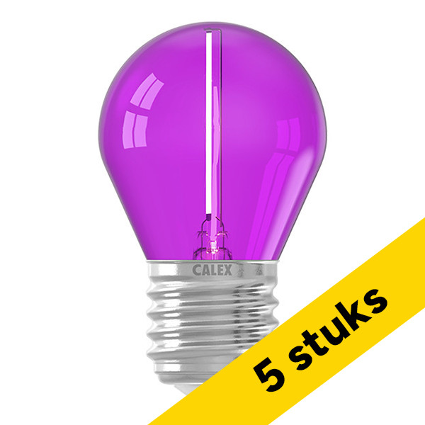 Aanbieding: 5x Calex LED lamp E27 | Kogel G45 | Filament | Paars | 1W LCA01220 - 1