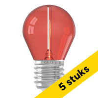 Aanbieding: 5x Calex LED lamp E27 | Kogel G45 | Filament | Rood | 1W LCA01224