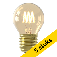 Aanbieding: 5x Calex LED lamp E27 | Kogel P45 | Filament | Goud | 2100K | 3.5W (22W) LCA01210