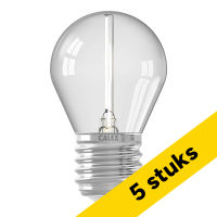 Aanbieding: 5x Calex LED lamp E27 | Kogel P45 | Filament | Helder | 1800K | 1W LCA01216