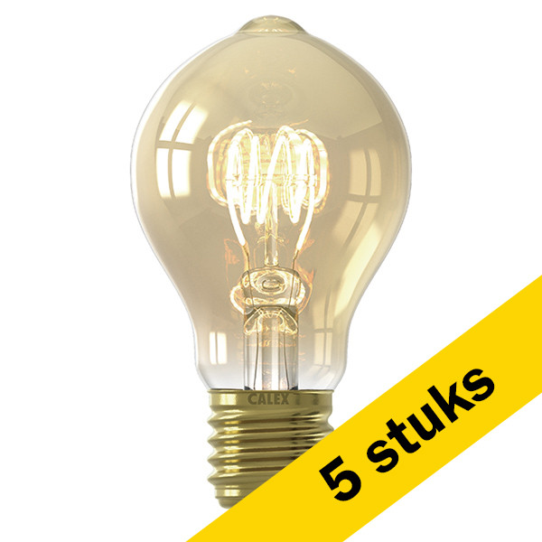 Calex Aanbieding: 5x Calex LED lamp E27 | Peer A60 | Filament | Goud | 2100K | 3-staps dimbaar | 5.5W (40W)  LCA01004 - 1