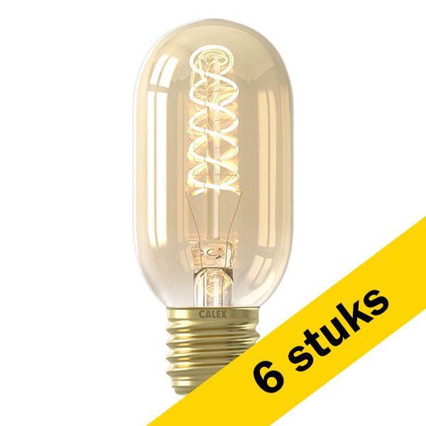 Calex Aanbieding: 6x Calex LED lamp E27 | Buis T45 | Goud | 2100K | Dimbaar | 5.5W (40W)  LCA00877 - 1