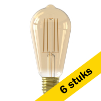 Calex Aanbieding: 6x Calex LED lamp E27 | Edison ST64 | Sensorlamp dag/nacht | Goud | 2100K | 4.5W (40W)  LCA00616