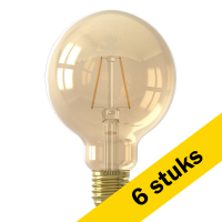 Calex Aanbieding: 6x Calex LED lamp E27 | Globe G95 | Filament | Goud | 2100K | 2W (15W)  LCA00722