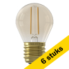 Aanbieding: 6x Calex LED lamp E27 | Kogel P45 | Filament | Goud | 2100K | Dimbaar | 3.5W (25W) LCA00682 - 1