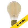Aanbieding: 6x Calex LED lamp E27 | Peer A60 | Filament | Goud | 2100K | Dimbaar | 7.5W (60W) LCA00692 - 1