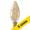 Aanbieding 5x: Calex LED lamp E14 | Kaars B35 | Filament | Goud | 2100K | Dimbaar | 2.5W (15W) LCA00896 - 1