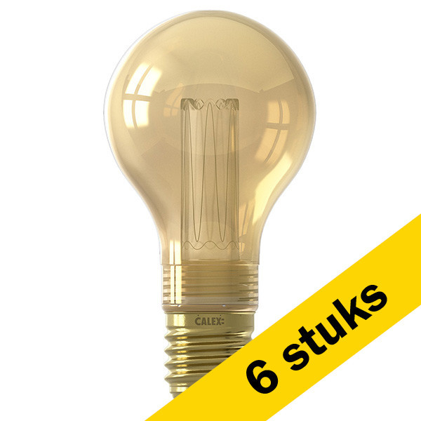 Calex Aanbieding 6x Calex LED lamp E27 | Crown | Peer A60 | Goud | 1800K | Dimbaar | 3.5W (10W)  LCA00400 - 1