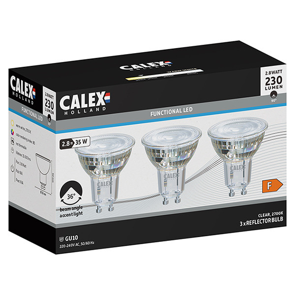 Calex GU10 LED spot | 2700K | 2.8W (35W) | 3 stuks LCA00964 - 1