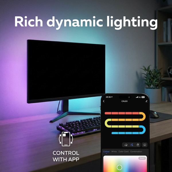 Calex Gaming LED Strip voor monitor | 110 cm | RGBIC | 4.5W LCA01082 - 4