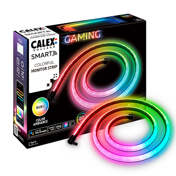 Calex Gaming LED Strip voor monitor | 110 cm | RGBIC | 4.5W  LCA01082 - 1