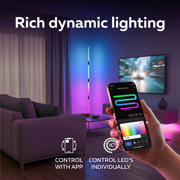 Calex Gaming Vloerlamp | 140 cm | RGBIC | 12W LCA01085 - 3
