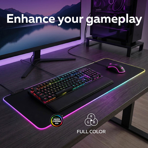 Calex Gaming XXL Muismat | 90 x 30 cm | RGBIC | Zwart LCA01087 - 2