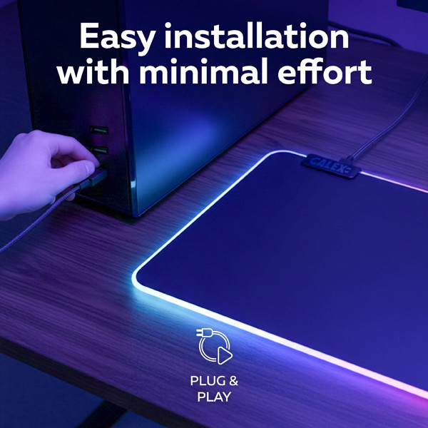 Calex Gaming XXL Muismat | 90 x 30 cm | RGBIC | Zwart LCA01087 - 3