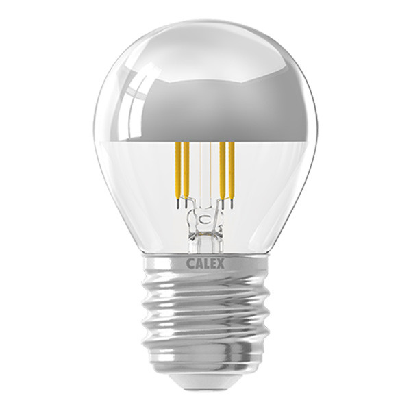 slang mouw Tussen Calex LED lamp | E27 | Kogel P45 | Kopspiegel | Zilver | 2700K Dimbaar 3.5W  (25W) Calex 123led.nl