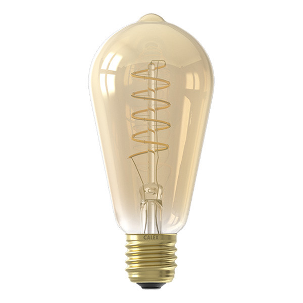 Calex LED lamp E27 | Flexible Filament | Edison ST64 | Filament | Goud | 2100K | Dimbaar | 3.8W (25W) LCA00662 - 1