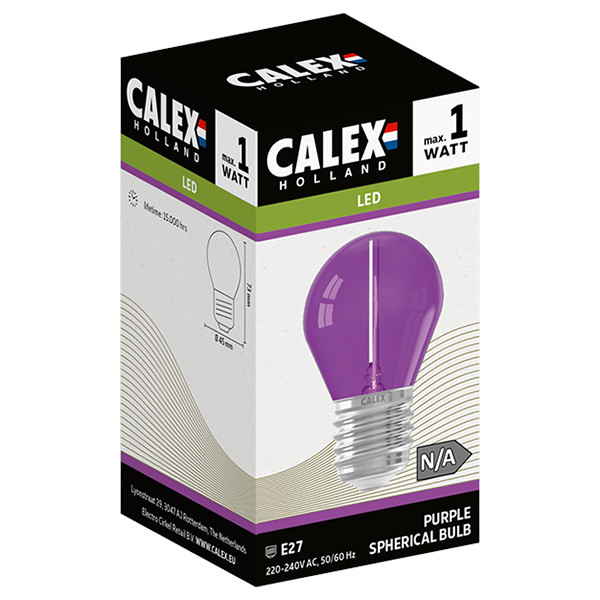 Calex LED lamp E27 | Kogel G45 | Filament | Paars | 1W LCA01219 - 3