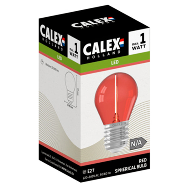 Calex LED lamp E27 | Kogel G45 | Filament | Rood | 1W LCA01223 - 3