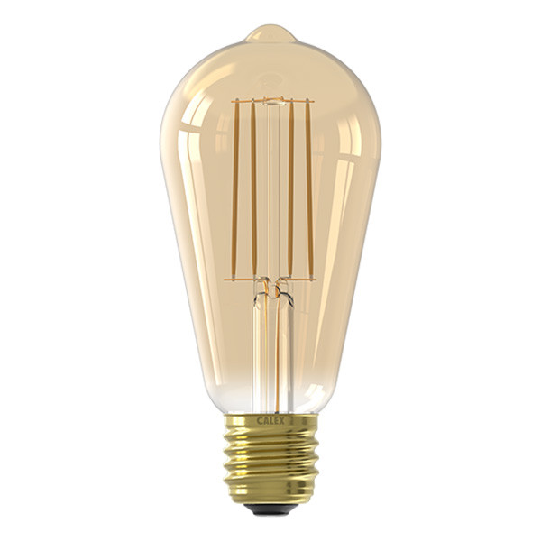 Calex LED lamp E27 met sensor | Dag/Nacht sensor | Edison ST64 | Filament | Goud | 2100K | 4.5W (40W) LCA00615 - 1