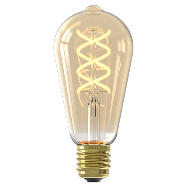 Calex LED lamp E27 met sensor | Dag/Nacht sensor | Edison ST64 | Goud | 2200K | 3.5W (40W) LCA01115 - 1